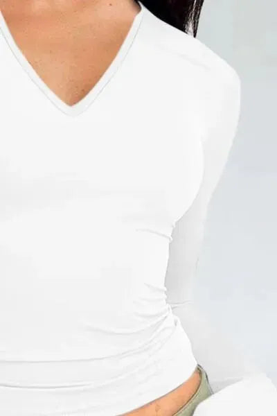 V-Neck Long Sleeve T-Shirt Women's T-Shirts - Tophatter Daily Deals